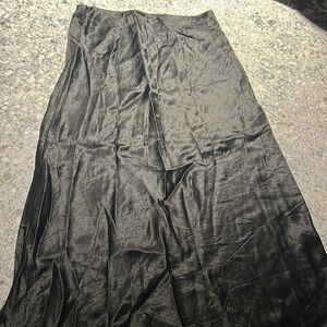 Babaton black silk skirt